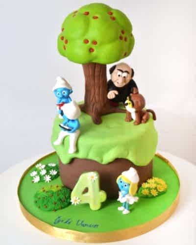 Şirinler ve Gargamel Doğum Günü Pastası
